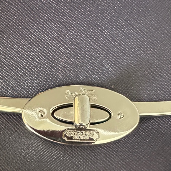 Coach Madison Saffiano Madeline Satchel Silver Violet Purple - Picture 12 of 15